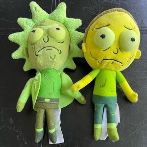 Set of 2 Toxic Rick and Morty Plush Stuffed Toys Adult Swim